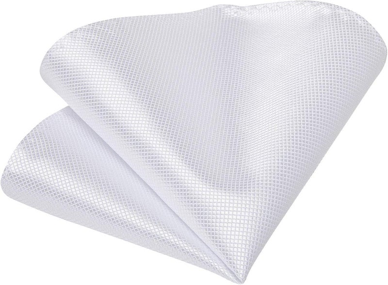DiBanGu Mens Solid Color Tie and Pocket Square Set Woven Silk Plain Necktie & Handkerchief for Men Wedding Party Formal - Image 3